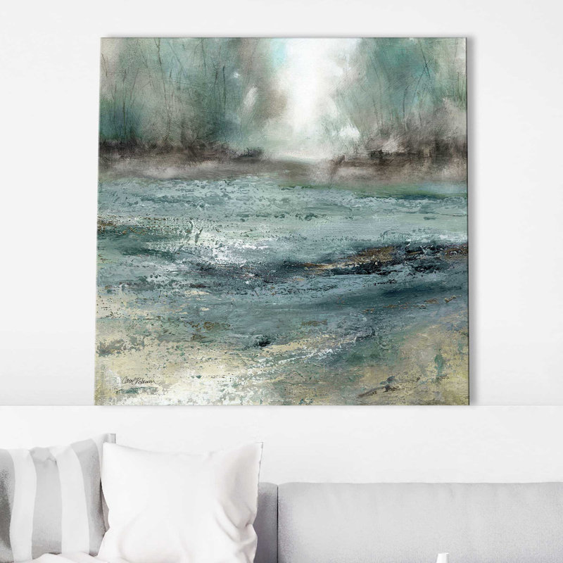 Wooded Sanctuary par Carol Robinson - Peinture, L 18 po x H 18 po, Toile tendue