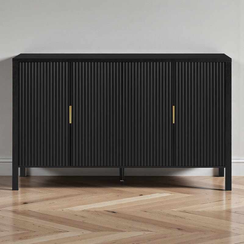 Bandla 57.53" Wide Sideboard with Cabinet, Black