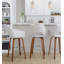 Tabouret de bar à hauteur fixe avec pivot en bois et tissu avec repose-pieds en métal chromé - ensemble de 2-125535798