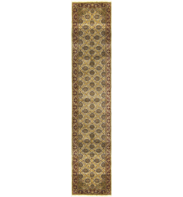 Hand-Knotted High-Quality Beige and Rust Area Rug