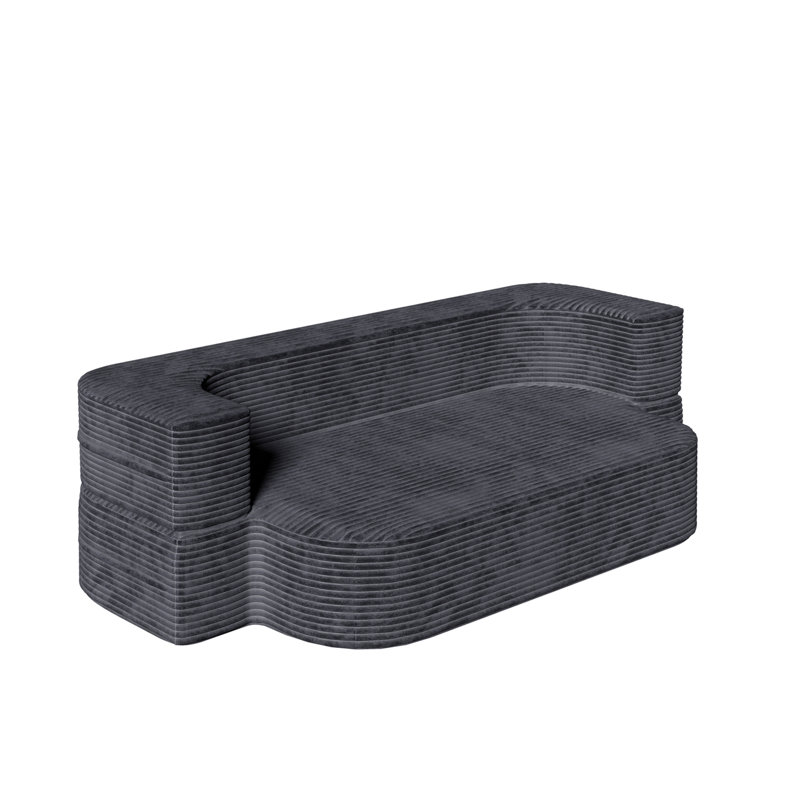 Canapé 2 en 1 pliable, Gris foncé