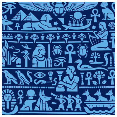 Egyptian Symbols Hieroglyphs Double Sided Throw Pillows