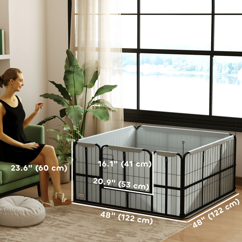 Boîte de mise bas pour chien, parc pour chiots, 48 po x 48 po x 23,6 po, pour chiens M&L