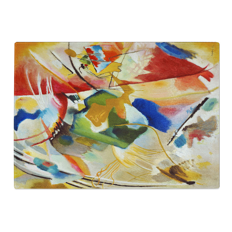Center by Wassily Kandinsky Chopping Board, 0.4cm H x 20cm W x 28.5cm L