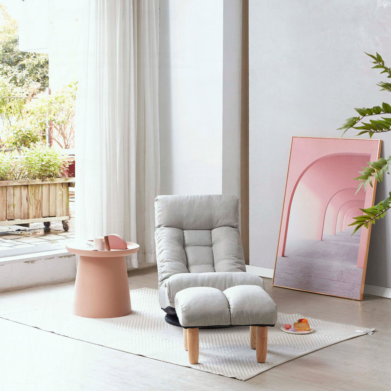 Fauteuil inclinable simple - chaise japonaise - 3 réglages - rotatif à 360 °, Gris