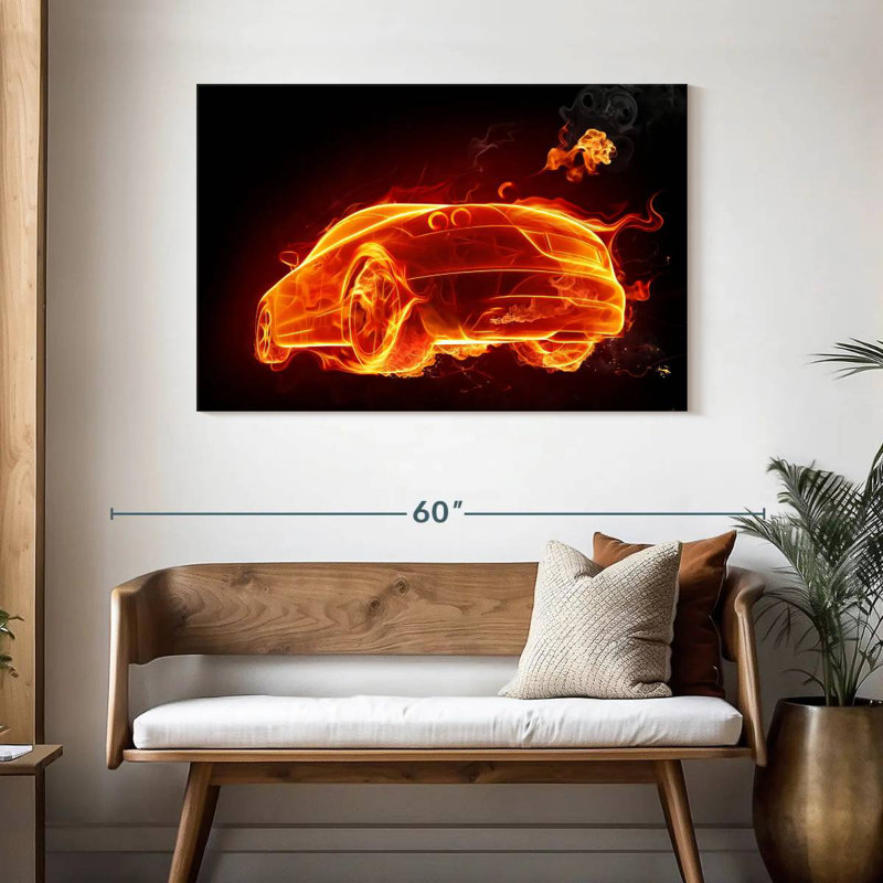 Fire Car, 30" H x 45" W