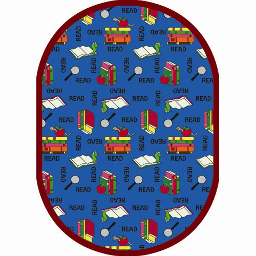 Just for Kids Educational Bookworm Area Rug, Oval 5'4" x 7'8"