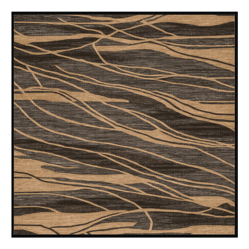  Tapis lavable avec motifs mélodiques et rythmiques, Rond 4 pi