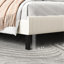 Structure de lit très grand beige avec plateforme de tête de lit bandée et stable, pas de grincement, structure métallique à assemblage rapide, lit plateforme confortable, configuration