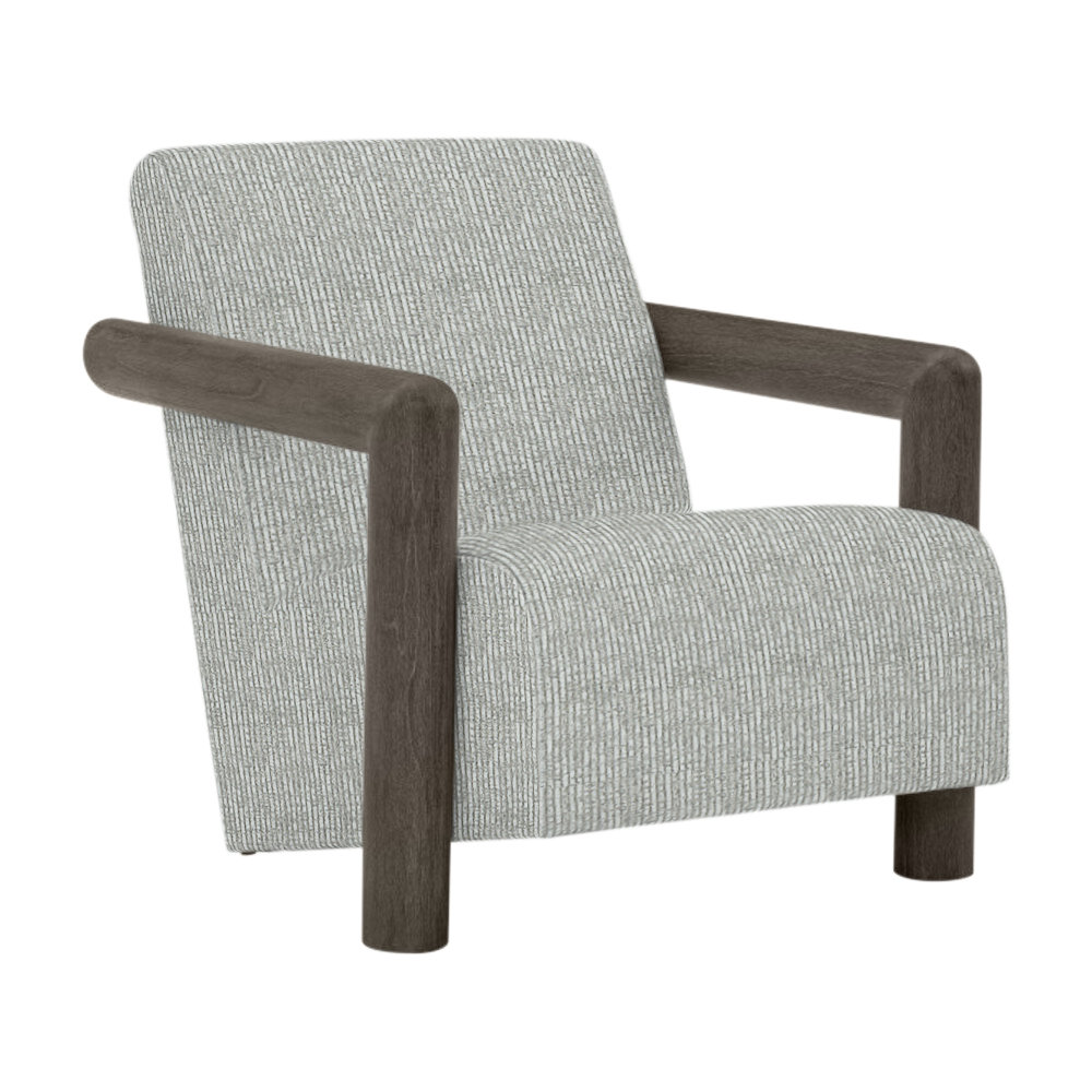 Mara Sunbrella® Patio Lounge Chair, Smoked Truffle, White Sunbrella
