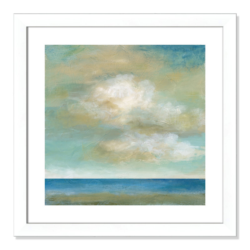 Cloudscape II - peinture encadrée, Blanc mat, H 25 po x l 25 po x P 1,25 po