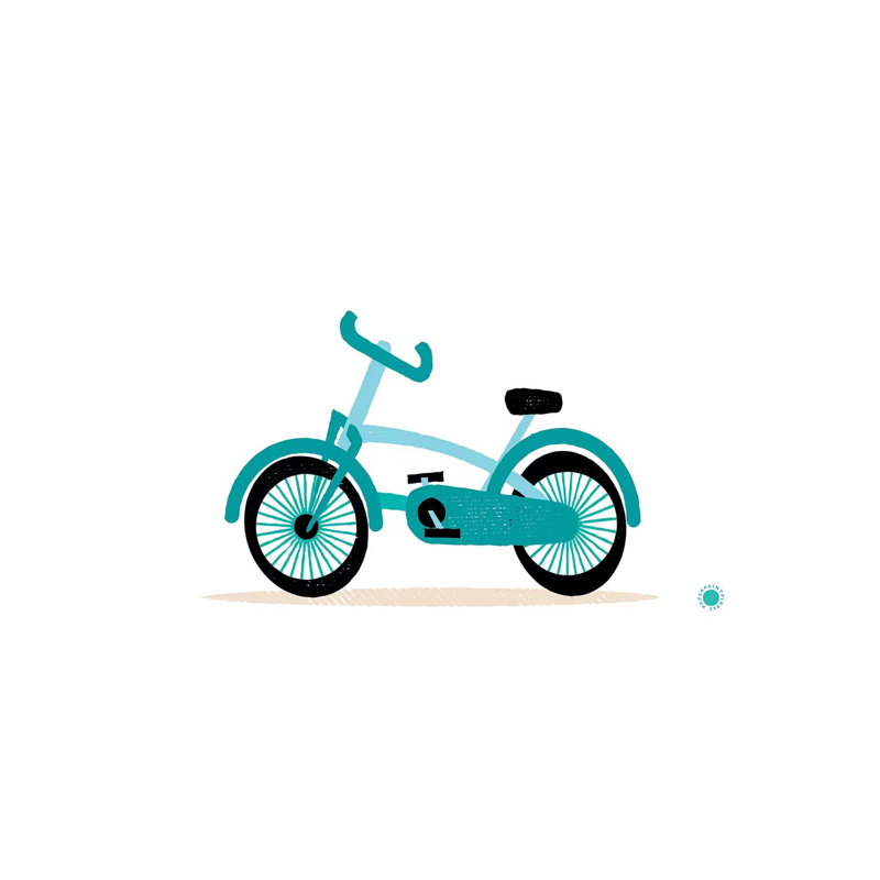 Bicycle by PaperPaintPixels - Wrapped Canvas Gallery-Wrapped Canvas Giclée, 30.48cm H x 45.72cm W