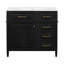 Freestanding Bathroom Vanity with Ceramic Sink Top, Flip Drawer Storage Cabinet and Adjustable Shelf