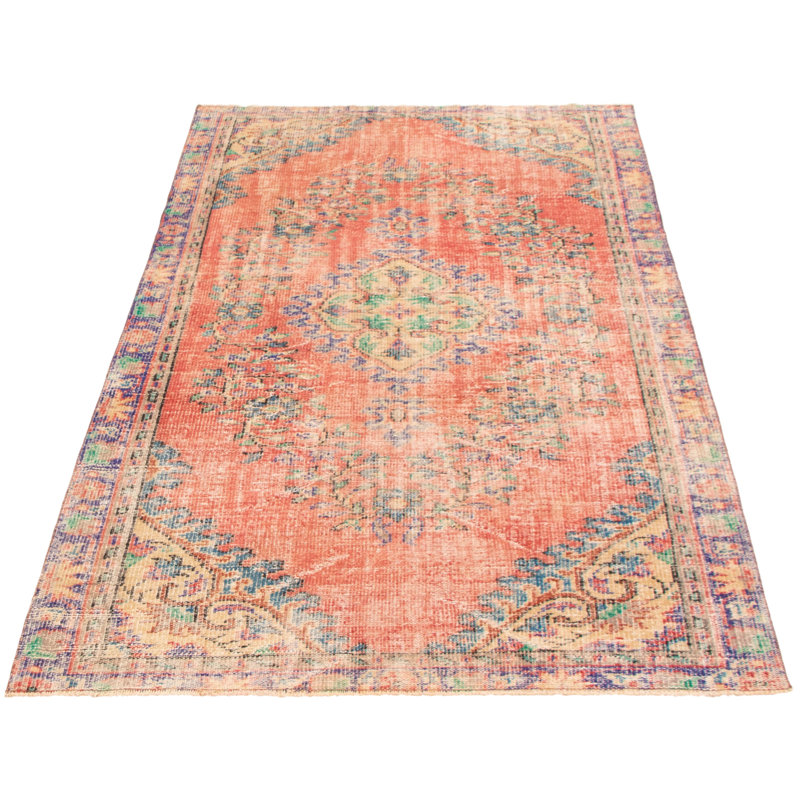 Tapis unique en laine noué à la main style années 1990 de 5 pi 3 po x 9 pi 1 po Morsal