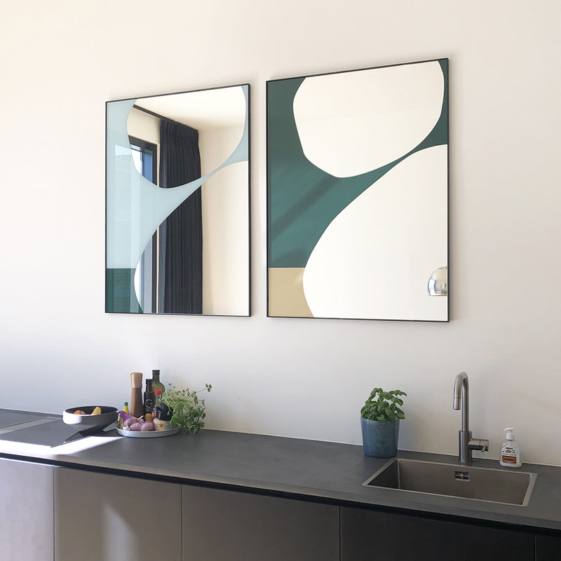Sena Metal Flat Wall Mirror, Blue/Green