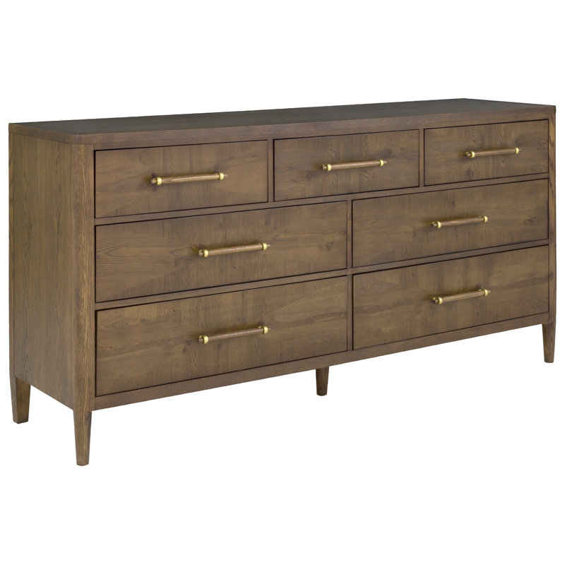 Maxwell 7 - Drawer Solid Wood Dresser, Caramel