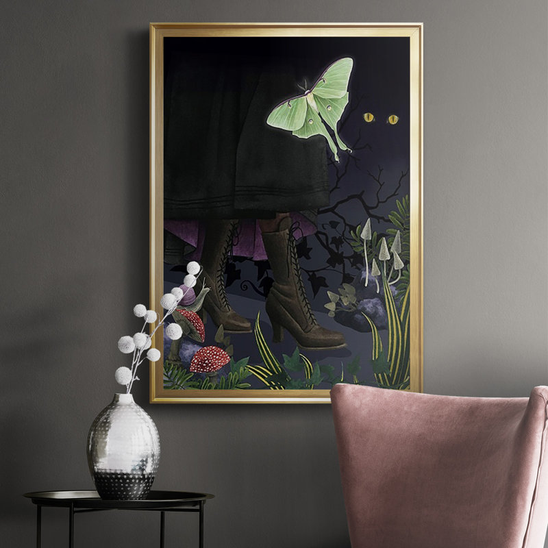 Forêt sacrée I - reproduction d'art sur papier, Or, H 24,5 po x l 18,5 po x P 1 po