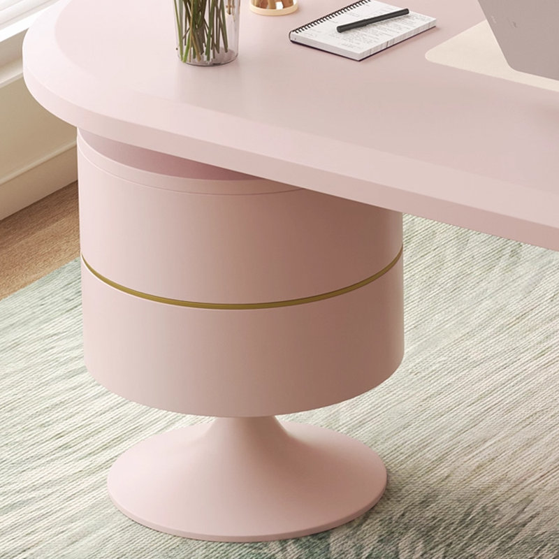 Bureau moderne, moderne, luxueux, épais, irrégulier et durable, H 29,52 po x l 62,99 po x P 23,62 po, Rose clair