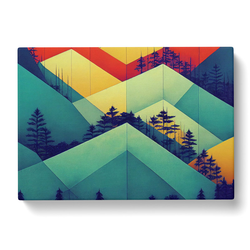 Geometric Forest Abstract - Wrapped Canvas, 35cm H x 50cm W x 3cm D