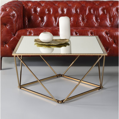 Table basse carrée avec plateau en miroir Lasseter