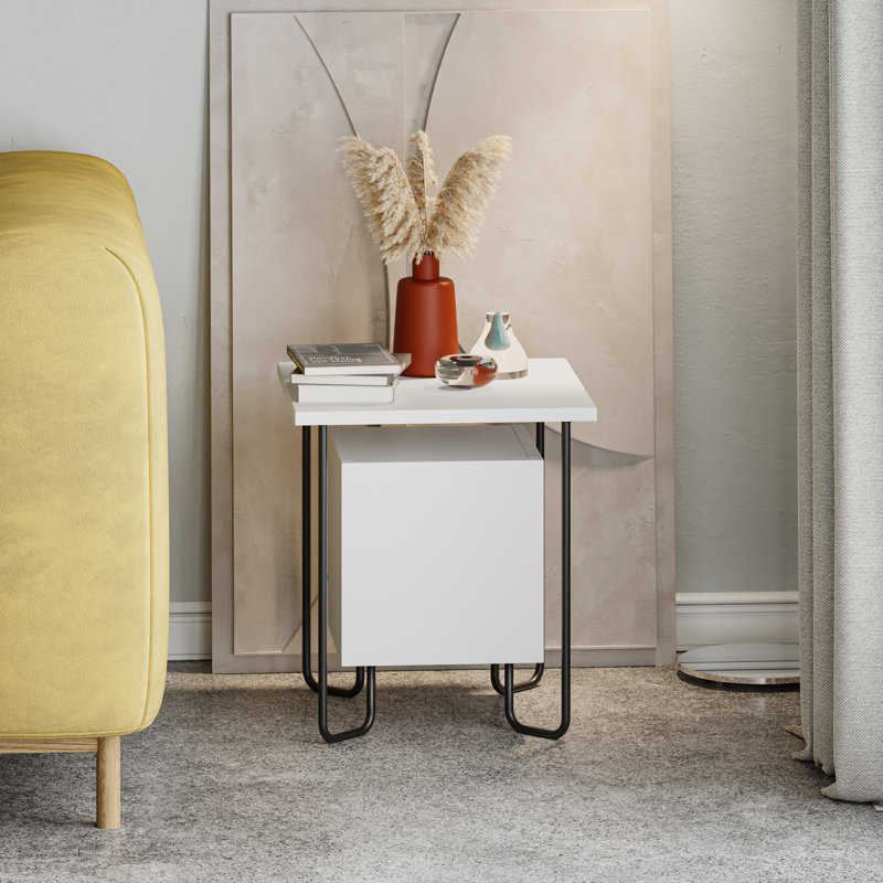 Merinville 15.7'' W Particle Board / Chipboard Nightstand, White
