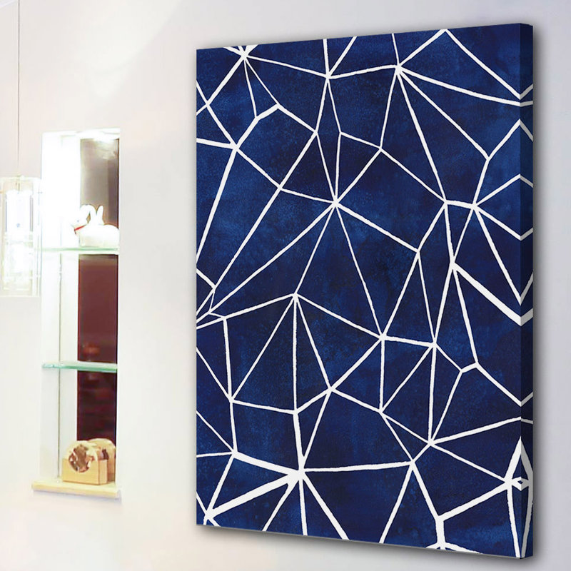 Motif indigo III - Impression sur toile, H 30 po x l 20 po x P 1,5 po