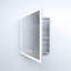 24 po L x H 30 H Armoire à pharmacie en aluminium à fixation en surface avec miroir, DEL, horloge, plateau à détection automatique haute définition, armoire à tablettes réglables, bandes à densité de DEL, charnières silencieuses,