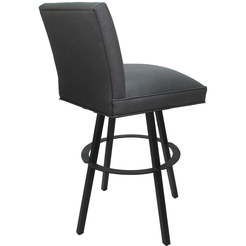Tabouret de bar pivotant en métal - hauteur de siège de 34 po, Gris, Gris foncé