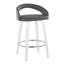 Ensemble de tabouret de bar pivotant contemporain avec revêtement en similicuir et repose-pieds-1645547322