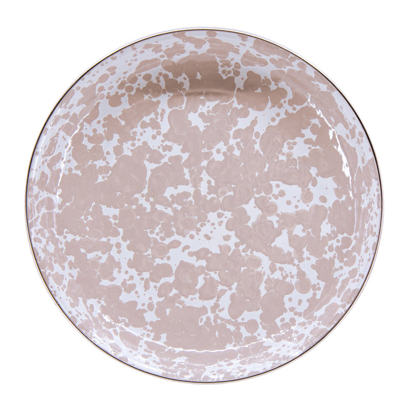 Taupe Swirl Handmade Enamelware Dinner Plate