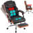 Massage office chair with footrest; leather recliner with vibration and heating functions; executive computer chair for larger individuals; height-adjustable ergonomic chair
