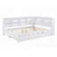 Lit de jour double avec lit gigogne simple Tablette de rangement, blanche, sans sommier, robuste et amp; Durable-1146055118