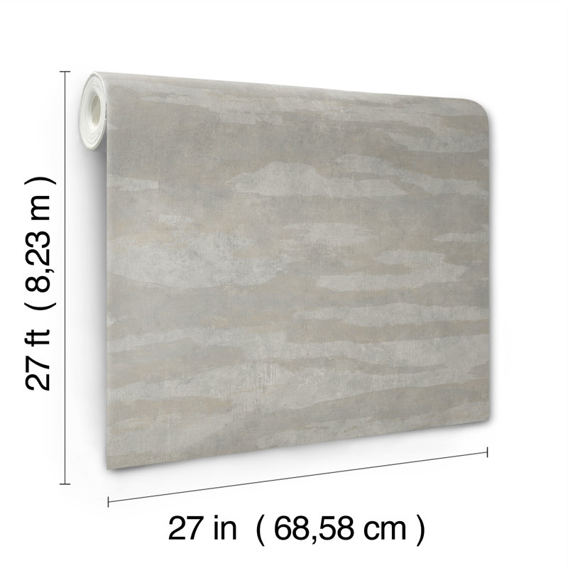 Papier peint abstrait gris Misty Dreams, Gris
