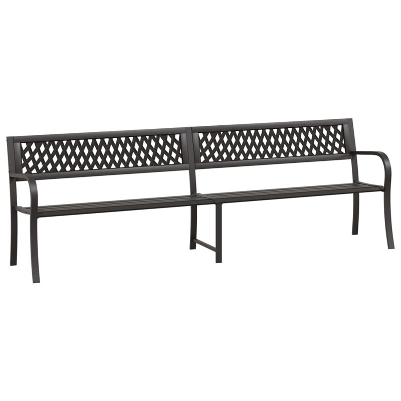 Banc de jardin en acier Zailey, Noir, H 30,3 po x l 96,9 po x P 22,8 po