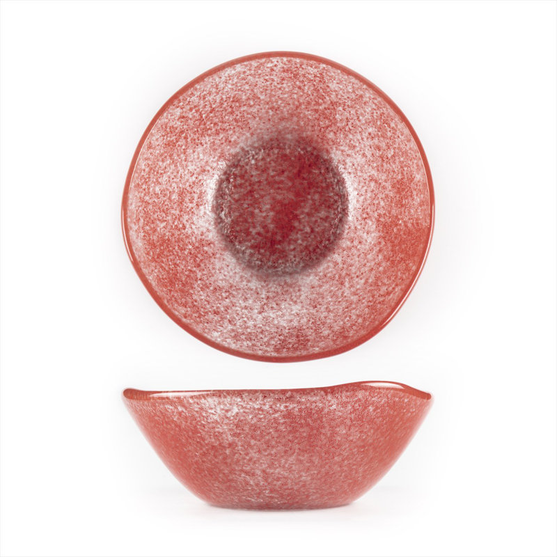 Diamètre de la vaisselle en verre: H 7,5 po: 2,75 po Bol rond en verre, Rouge