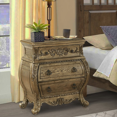 Liam 3 - Drawer Nightstand in Vintage Oak
