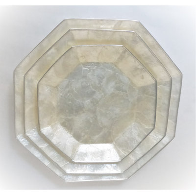 Higgenbotham Shell / Capiz Decorative Plate - Set of 3