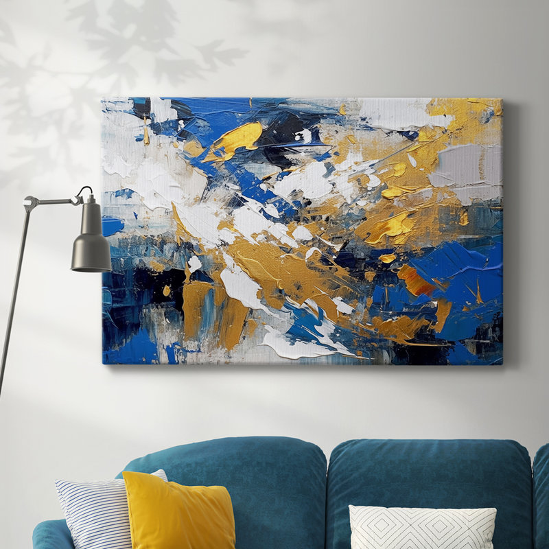 ABSTRACT LV III - Toile tendue avec châssis Premium - Prêt à être accroché, H 24 po x l 36 po