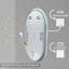 24 po x 35,5 po ovale à DEL-Miroir de salle de bain / anti-buée / à intensité variable / à changement de couleur / Bluetooth / verre trempé / fonction de mémoire