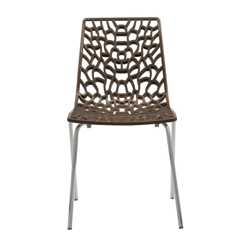 Chaise de patio empilable, Moka brillant