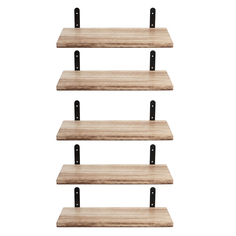 Solid Wood,Paulownia Wood, Iron Floating Shelf