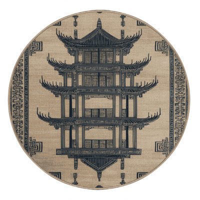Machine Washable Art Deco Brown Area Rug