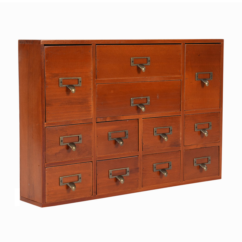 Wood Stackable Desk Organizer with 12 Drawers, Brown