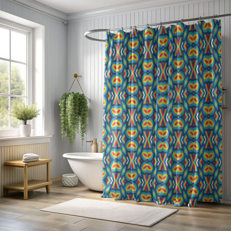 Rideau de douche Radiant Tile - Premium, H 74 po x l 71 po