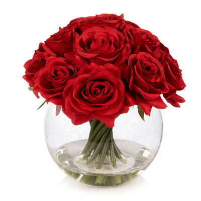 Silk Rose Arrangement in Vase