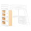 Lit mezzanine avec échelle, tablettes et bureau