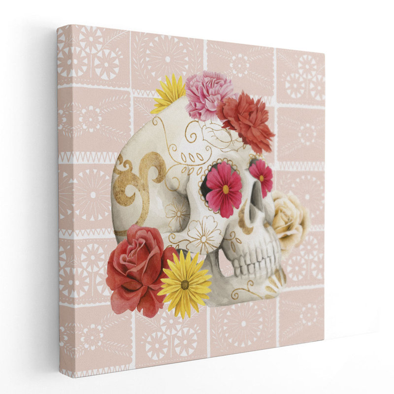 Fiesta De La Vida Muertos I - reproduction d'art sur toile, H 12 po x l 12 po