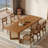 Modern Walnut Rectangular Solid Wood Dining Table-417068566