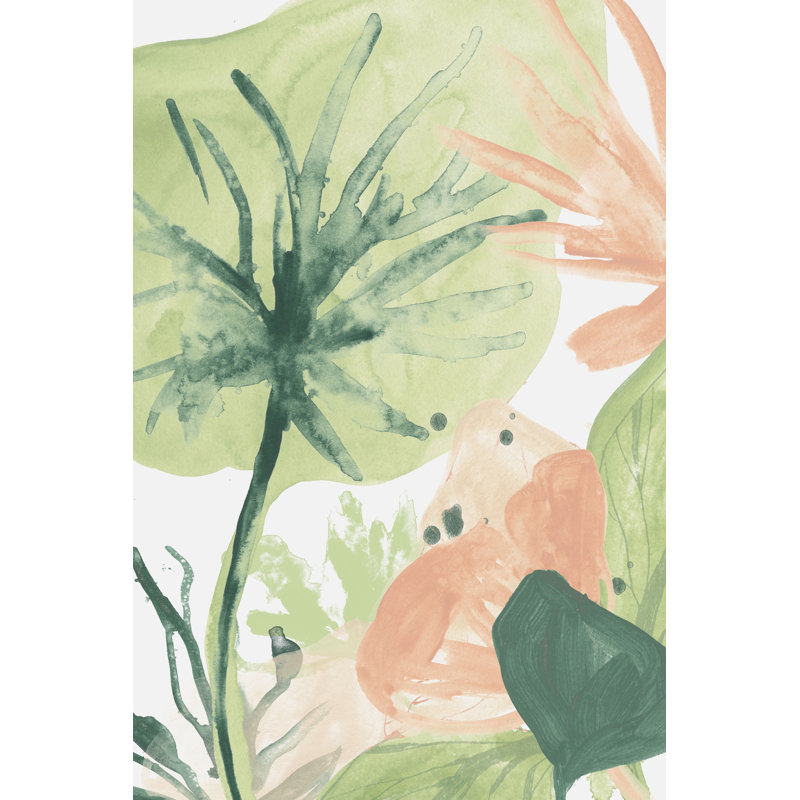 Blush Breeze III by June Erica Vess - Wrapped Canvas Painting, 122 cm H x 81 cm W, Black Floater Framed
