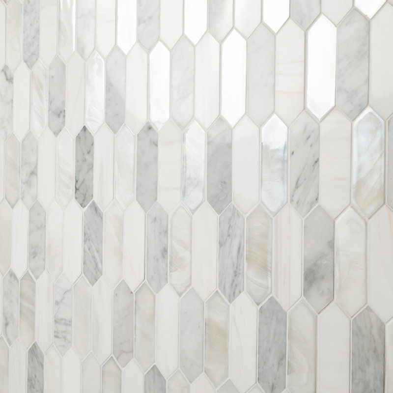 Sovereign Spire 10 in. x 14 in. Glass Stone Blend Mosaic Wall Tile
